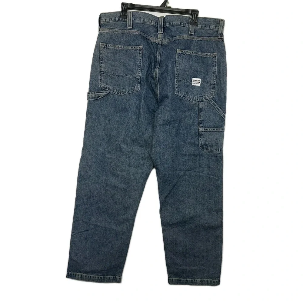 NWT Signature By Levi Strauss‎ Men's 100% Cotton Carpenter Jeans 30x32 Blue